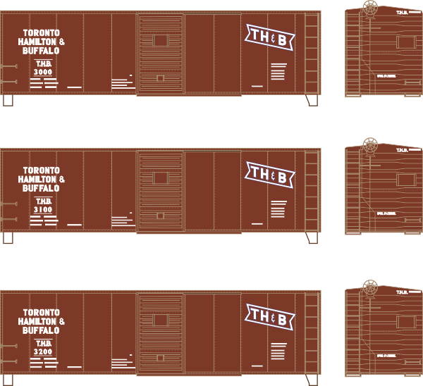 Toronto Hamilton & Buffalo 40' 6” Boxcar Tuscan Scheme